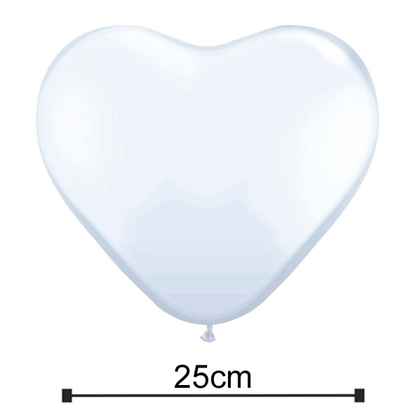 Balonek SRDCE - Ø25 cm - bílá (100 ks/bal)