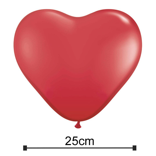 Balonek SRDCE -  Ø25 cm - červená (100 ks/bal)