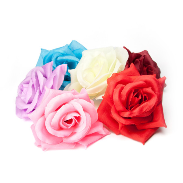 Umělá růže textilní Ø 8 cm (10 ks/bal)  