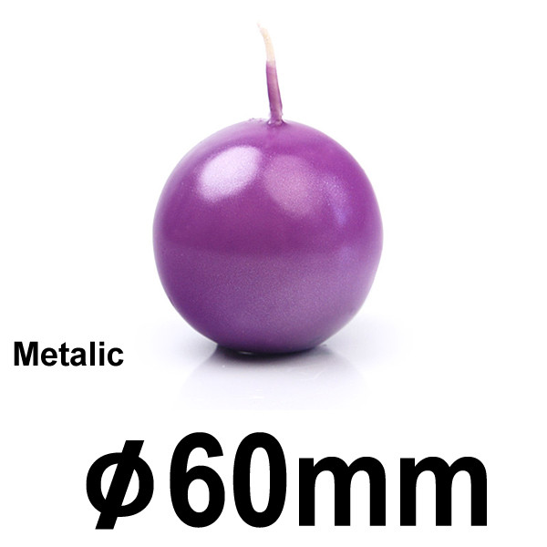 Svíčka koule METALIC Ø 6 cm  - fialová (1 ks)