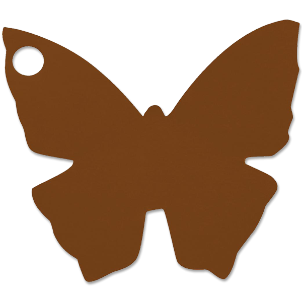 Svatební jmenovka 4x4cm - motýlek - čokoládová (10ks/bal)