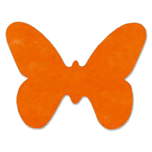 Přízdoba z vlizelínu MOTÝLEK, 10x8cm  - oranžová (12 ks/bal)
