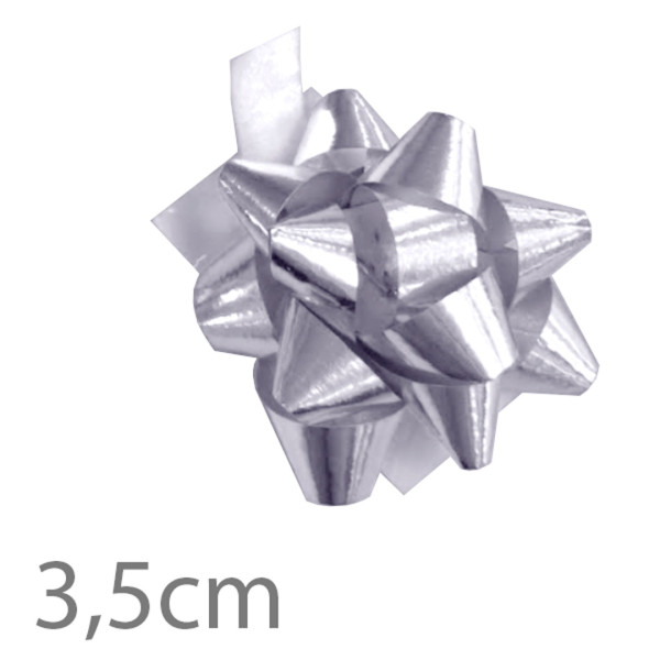 Nalepovací hvězdice STAR 7/13 METAL - stříbrná - Ø35 mm (50 ks/bal)