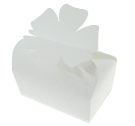 Svatební krabička na koláčky 'KRUMLOV' - bílá (80x50x40mm , 10ks/bal)