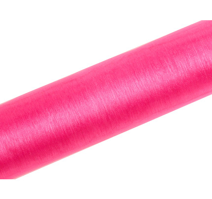 Organzová řezaná stuha 16 cm - neon růžová ( 9 m / rol )
