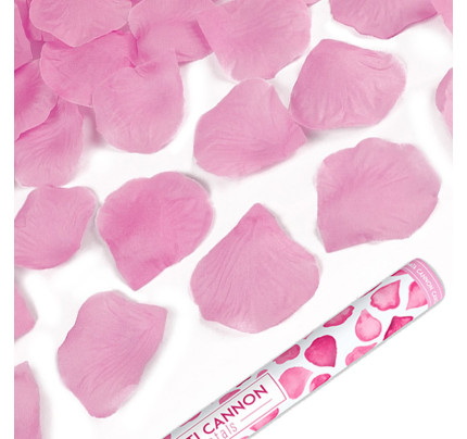 Vystřelovací konfety 80 cm - růžové plátky růží ( 1 ks )
