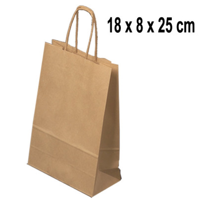 Papírová taška EKO - 18  x 8 x 25 cm (10 ks/bal)
