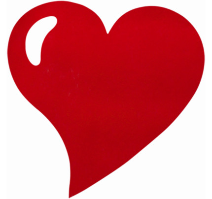 Svatební prostírání z vlizelínu - srdce 38x38cm - červená (50ks/bal)