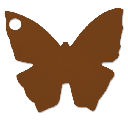 Svatební jmenovka 4x4cm - motýlek - čokoládová (10ks/bal)